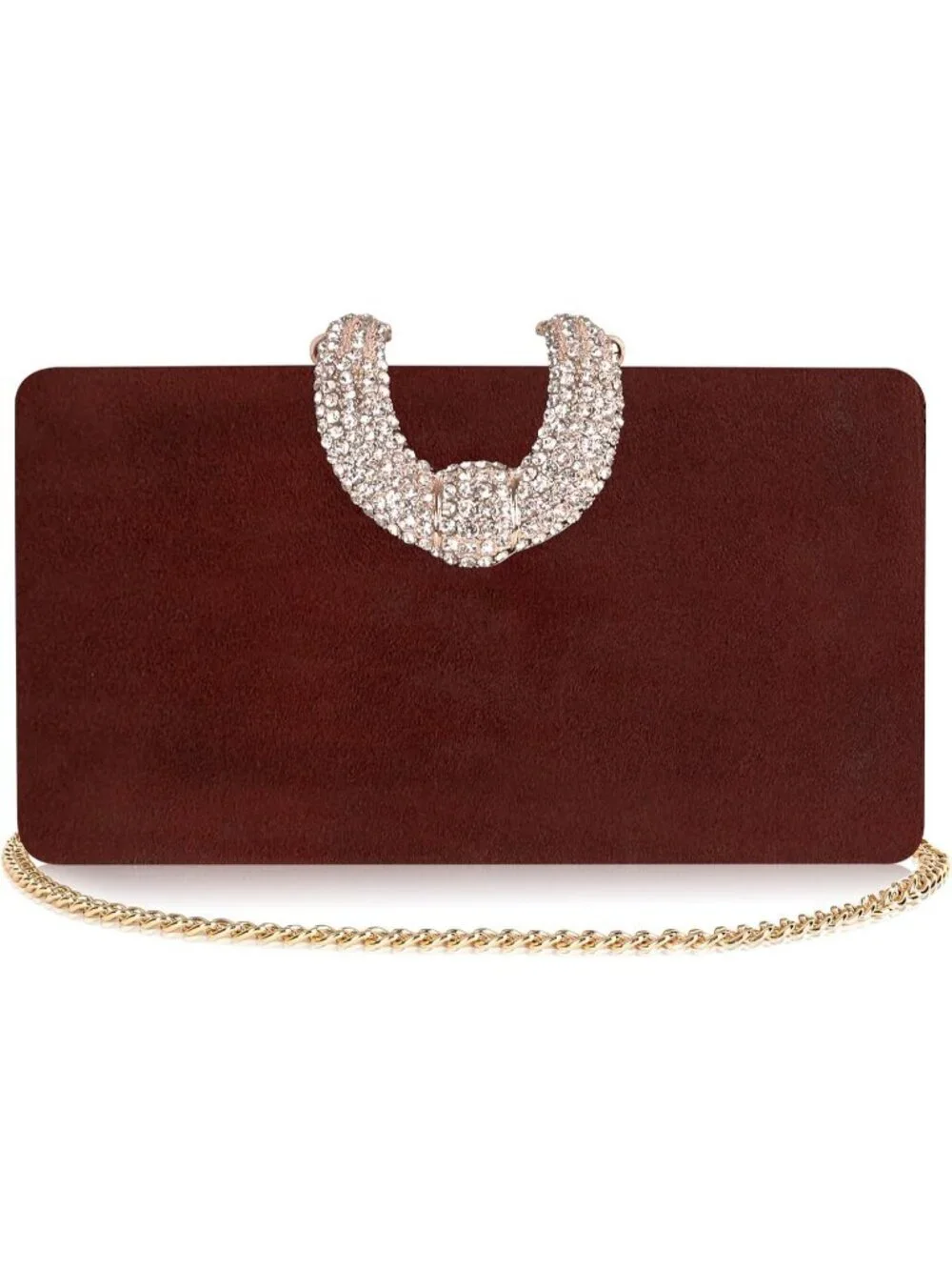 Women's Wine Red Sparkly Rhinestone Crystal Clutch Purse For Elegant Evening Bag